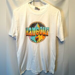 Myrtle Beach The Hangout T-Shirt Size Medium White With Colorful Graphic Print